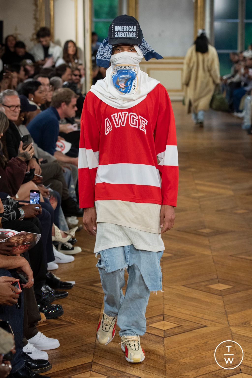 Fashion Week Paris Spring-Summer 2025 look 30 from the AWGE collection menswear
