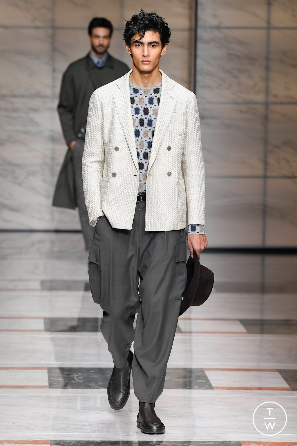 Fashion Week Milan Fall/Winter 2023 look 10 from the Giorgio Armani collection menswear