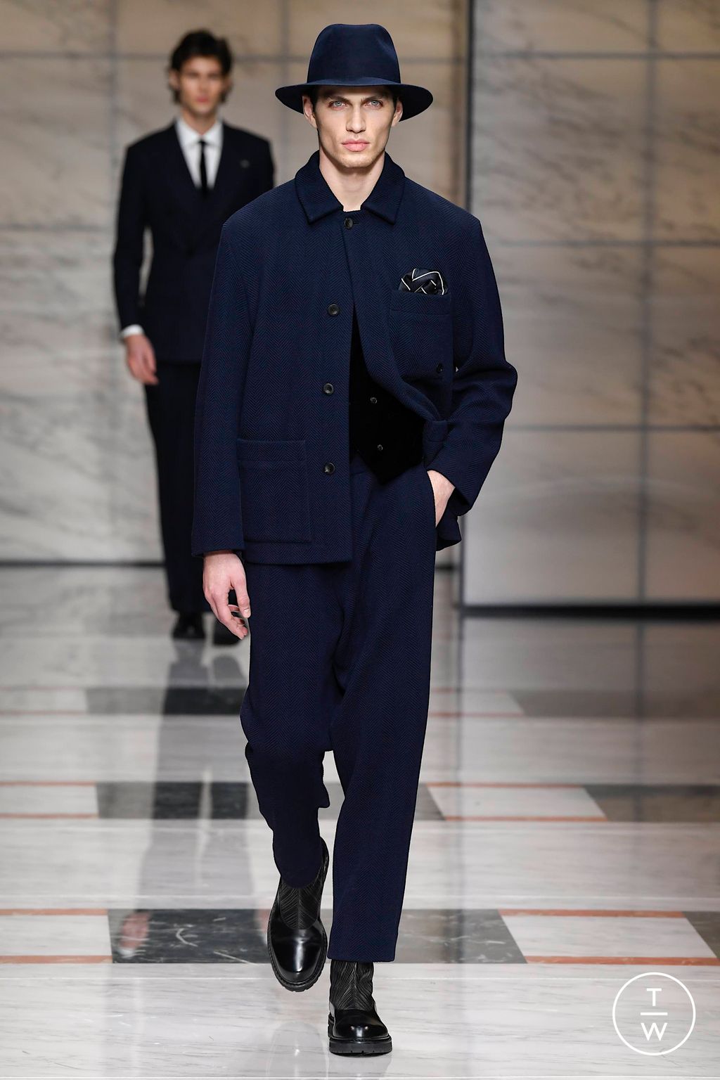 Fashion Week Milan Fall/Winter 2023 look 51 from the Giorgio Armani collection menswear
