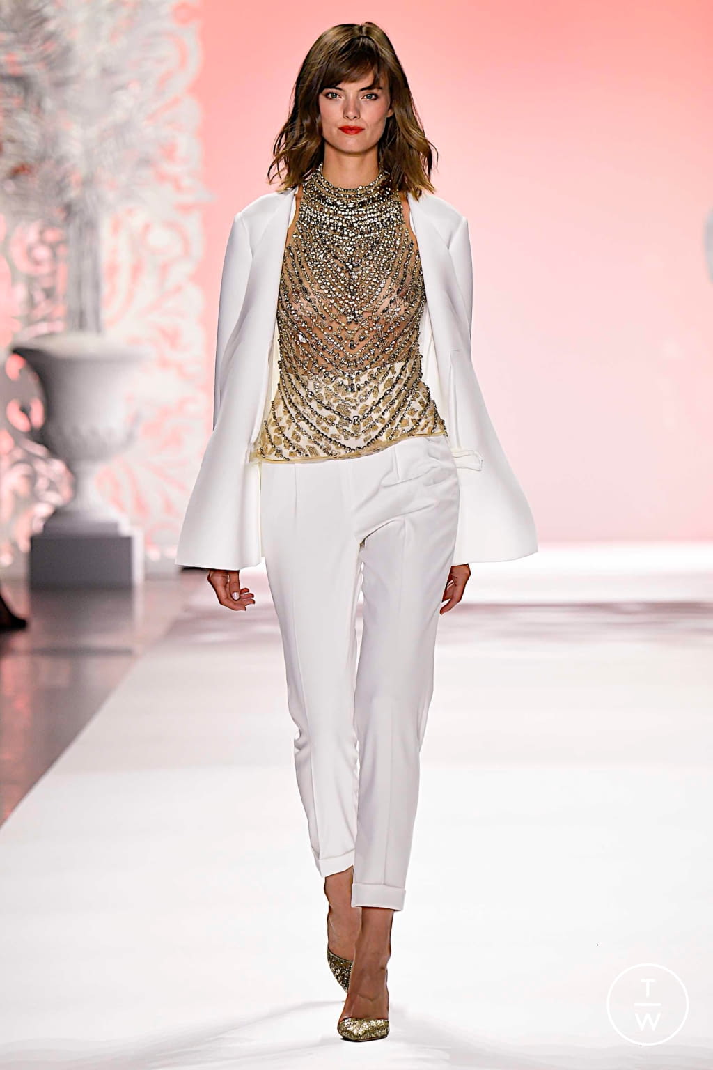 Fashion Week New York Spring/Summer 2020 look 41 from the Badgley Mischka collection womenswear