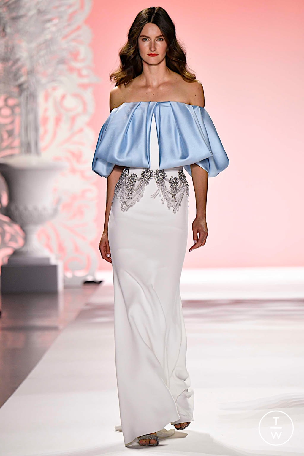 Fashion Week New York Spring/Summer 2020 look 45 from the Badgley Mischka collection womenswear