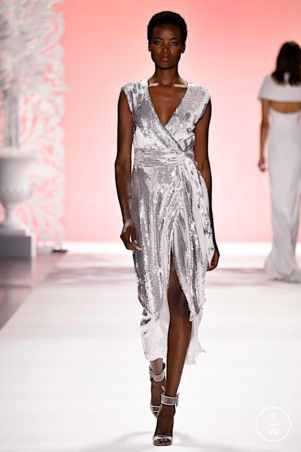 Fashion Week New York Spring/Summer 2020 look 48 from the Badgley Mischka collection womenswear
