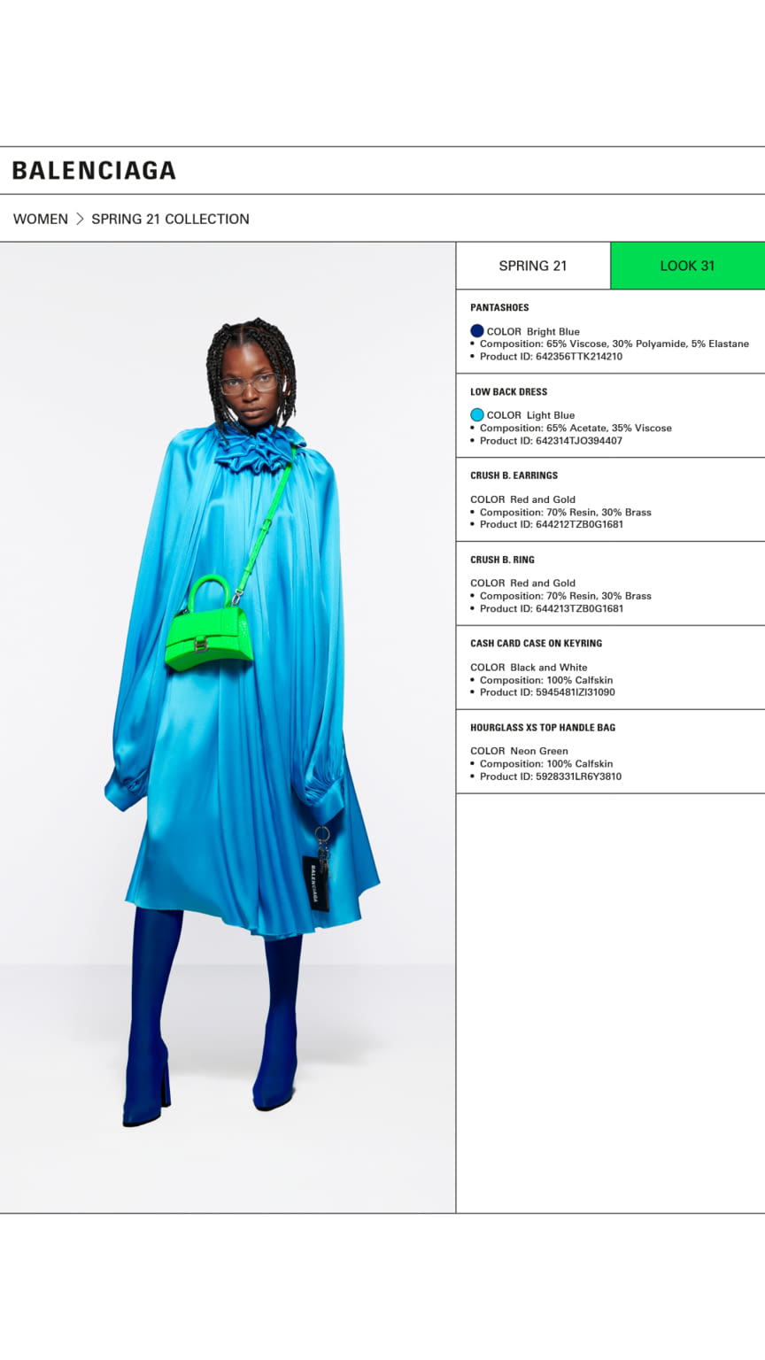 Fashion Week Paris Resort 2021 look 31 de la collection Balenciaga womenswear