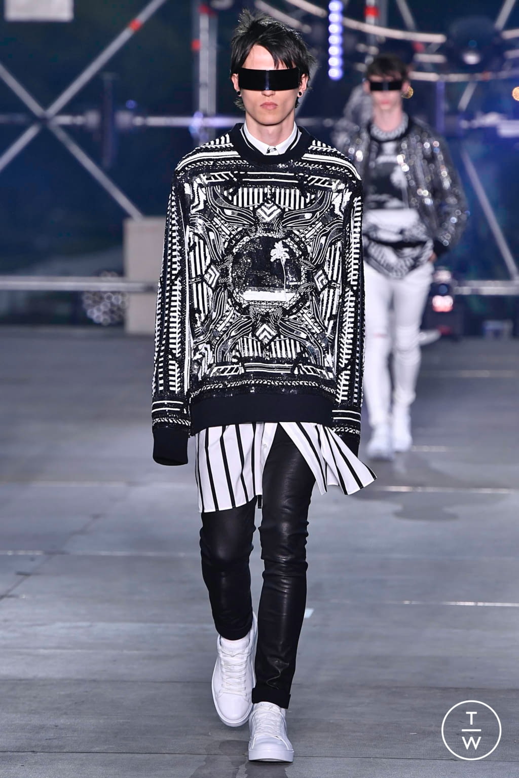 Fashion Week Paris Spring/Summer 2020 look 52 from the Balmain collection 男装