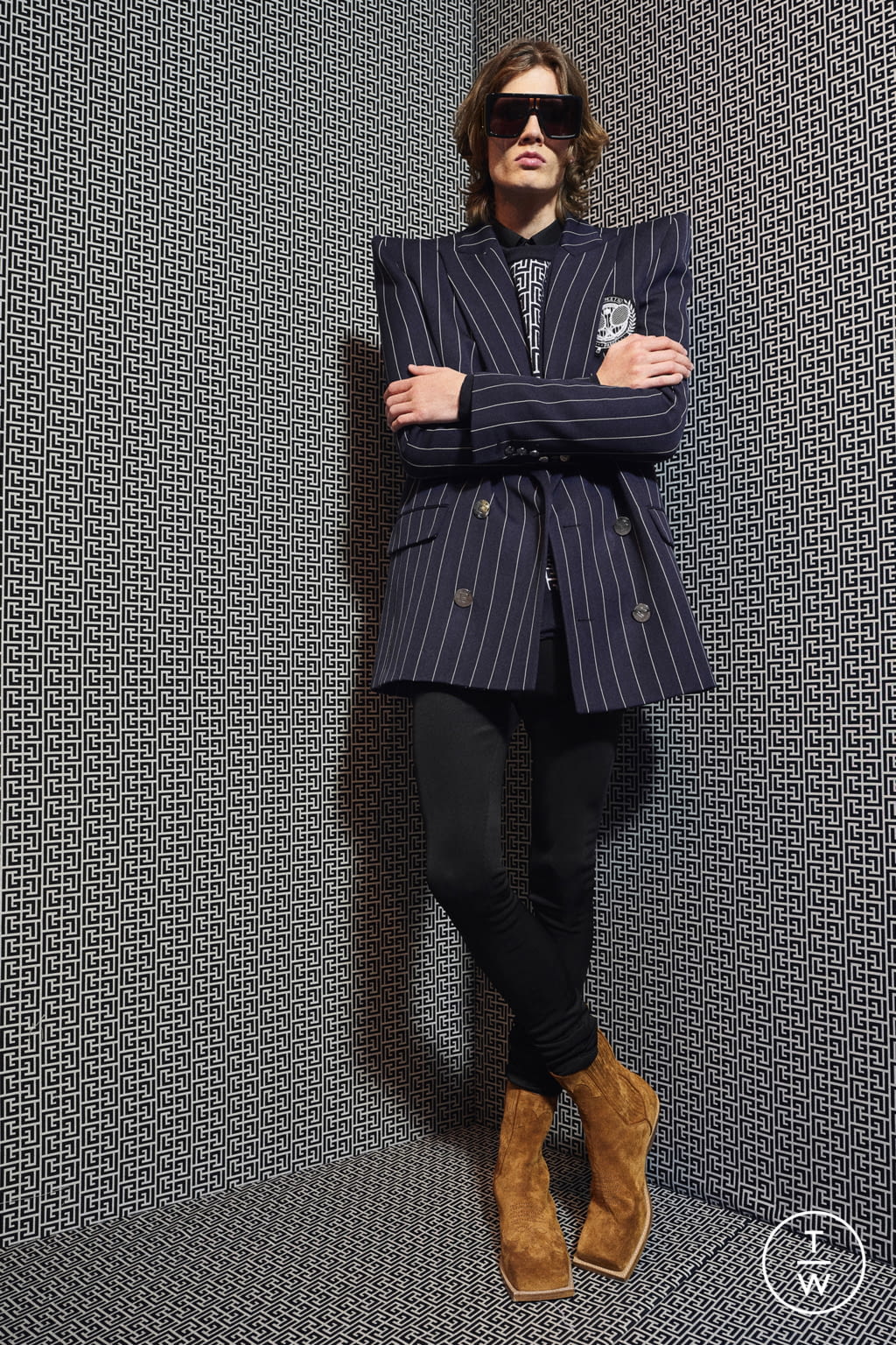 Fashion Week Paris Pre-Fall 2021 look 20 from the Balmain collection menswear