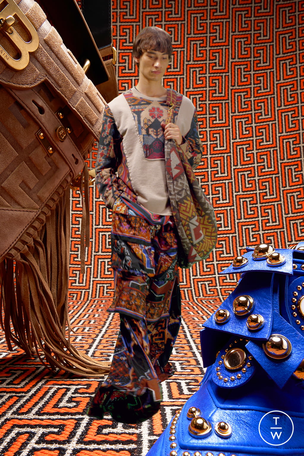 Fashion Week Paris Resort 2022 look 7 from the Balmain collection 男装