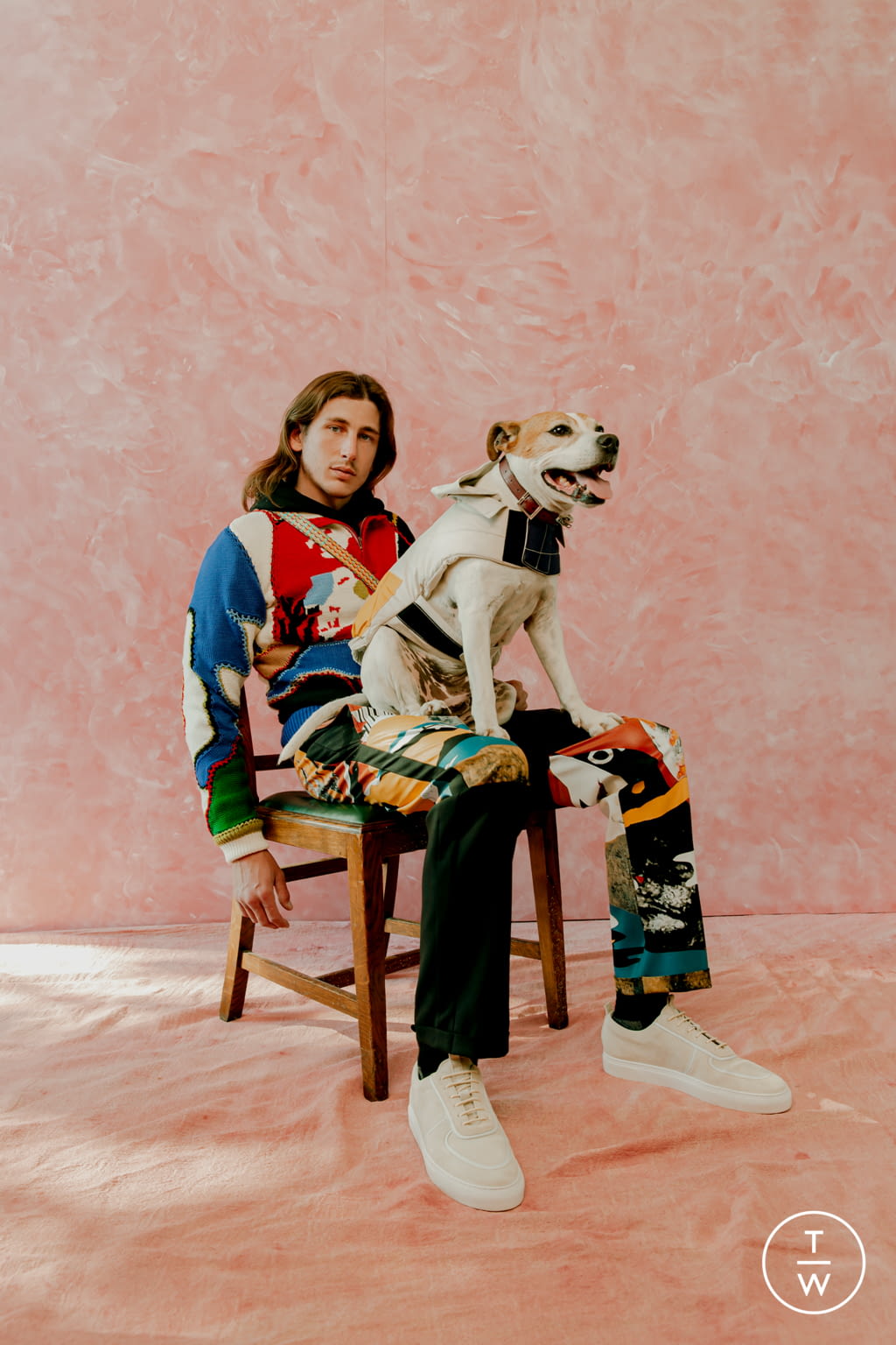 Fashion Week London Spring/Summer 2022 look 10 from the Bethany Williams collection menswear