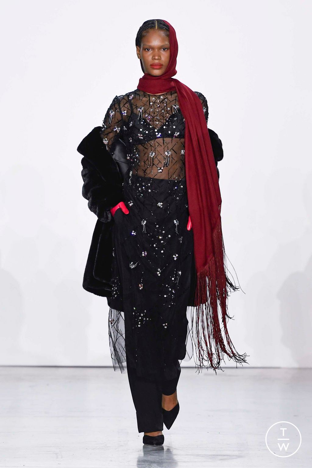 Fashion Week New York Fall/Winter 2023 look 19 de la collection Bibhu Mohapatra womenswear