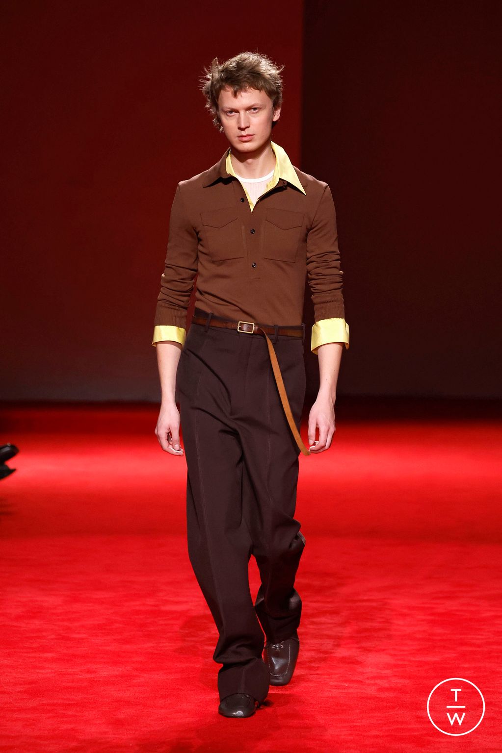 Fashion Week Milan Fall/Winter 2026 look 17 from the Bottega Veneta collection 女装