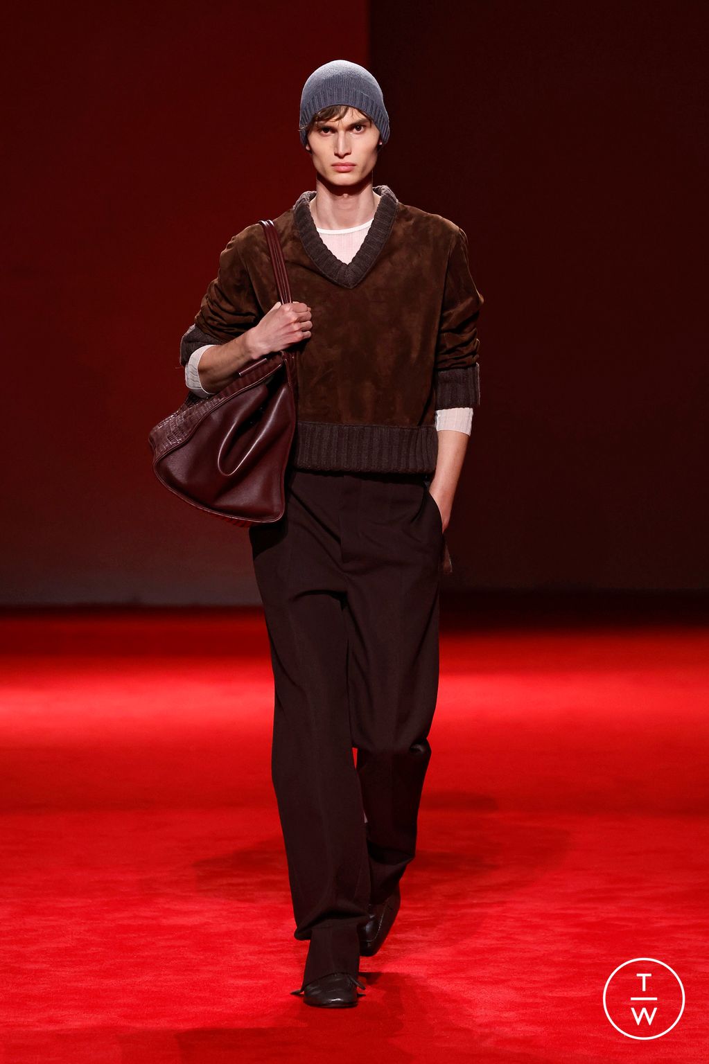 Fashion Week Milan Fall/Winter 2026 look 18 from the Bottega Veneta collection womenswear