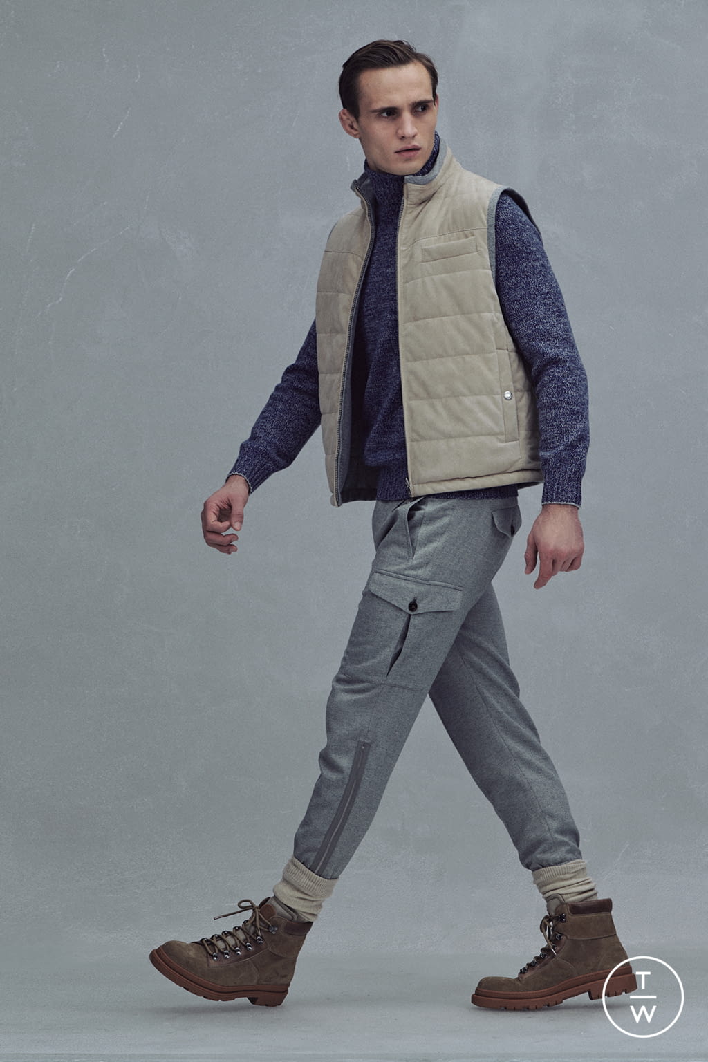 Fashion Week Milan Fall/Winter 2021 look 6 from the Brunello Cucinelli collection 男装