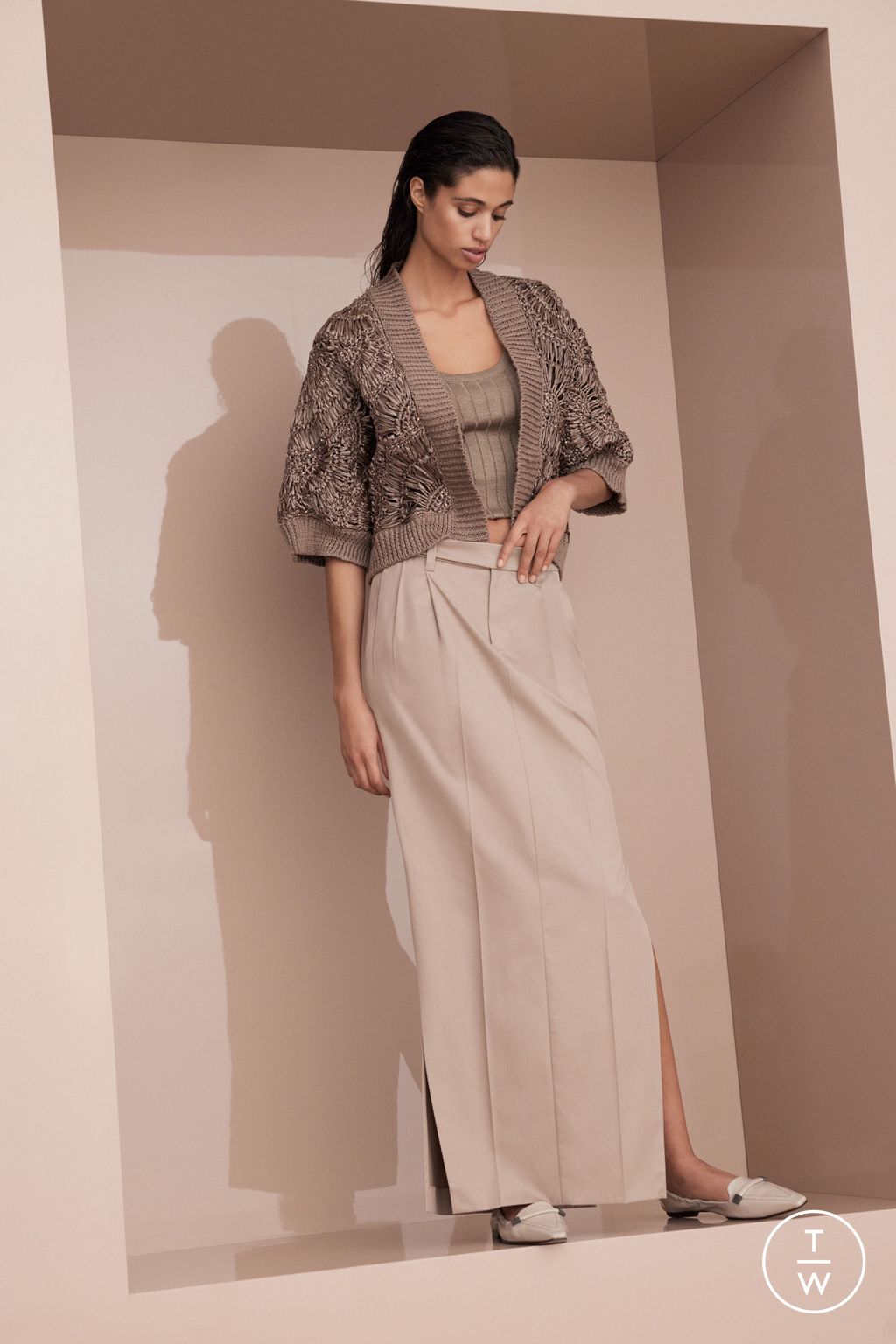 Fashion Week Milan Spring/Summer 2024 look 14 from the Brunello Cucinelli collection 女装