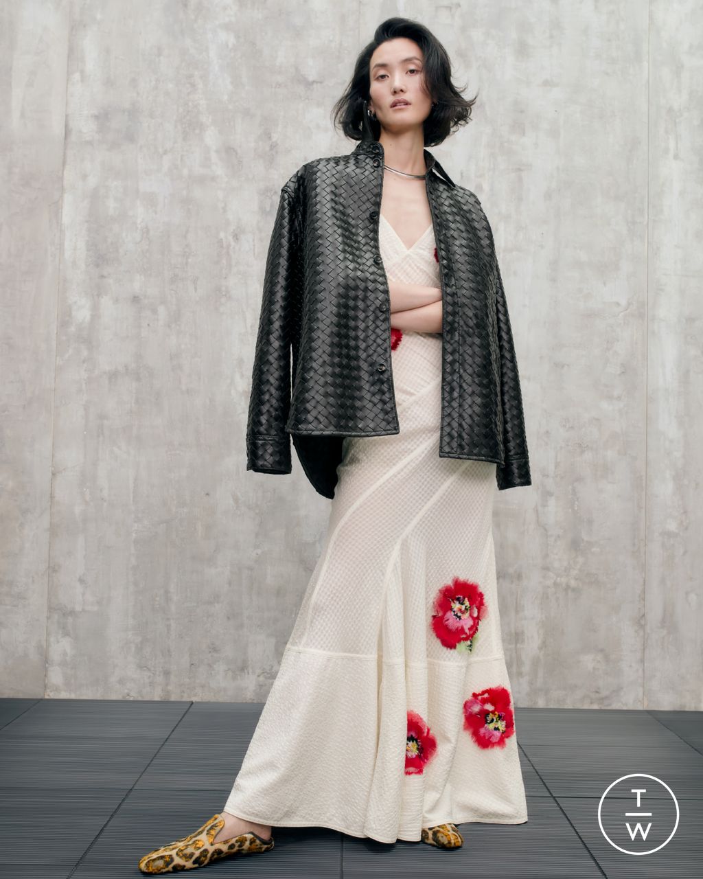 Fashion Week Milan Resort 2025 look 45 from the Bottega Veneta collection womenswear