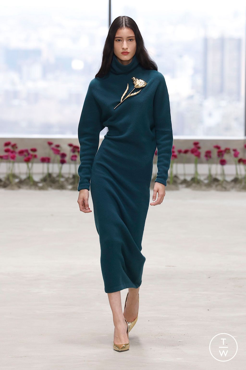 Fashion Week New York Fall/Winter 2025 look 12 de la collection Carolina Herrera womenswear