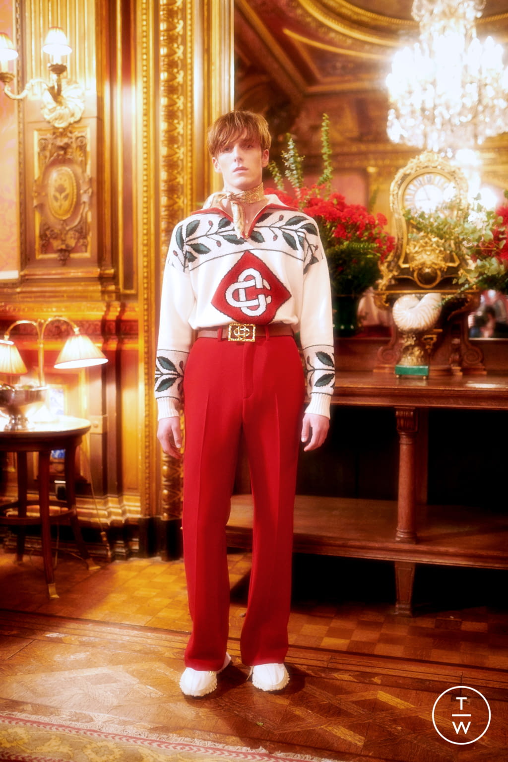 Fashion Week Paris Fall/Winter 2021 look 8 from the Casablanca collection 男装