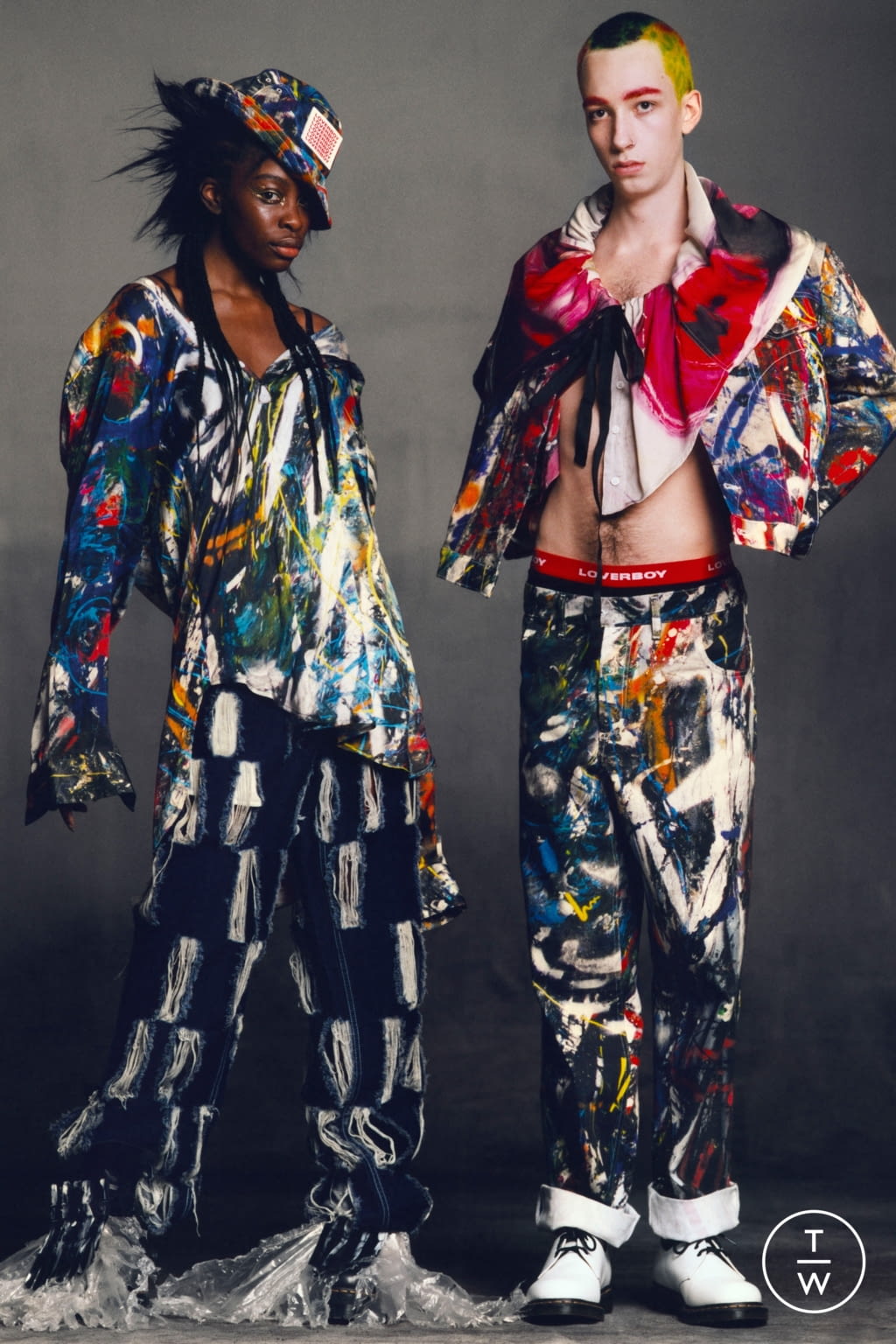 Fashion Week London Fall/Winter 2021 look 30 de la collection Charles Jeffrey LOVERBOY menswear