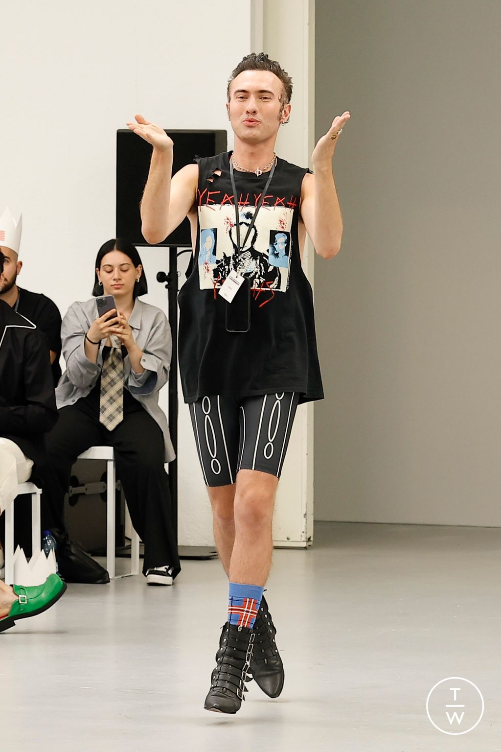 Fashion Week Milan Spring/Summer 2024 look 43 from the Charles Jeffrey LOVERBOY collection menswear