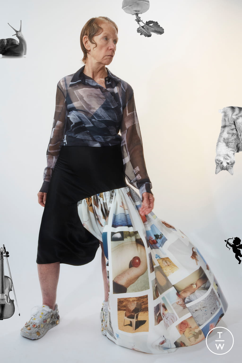 Fashion Week New York Resort 2020 look 1 de la collection Collina Strada womenswear