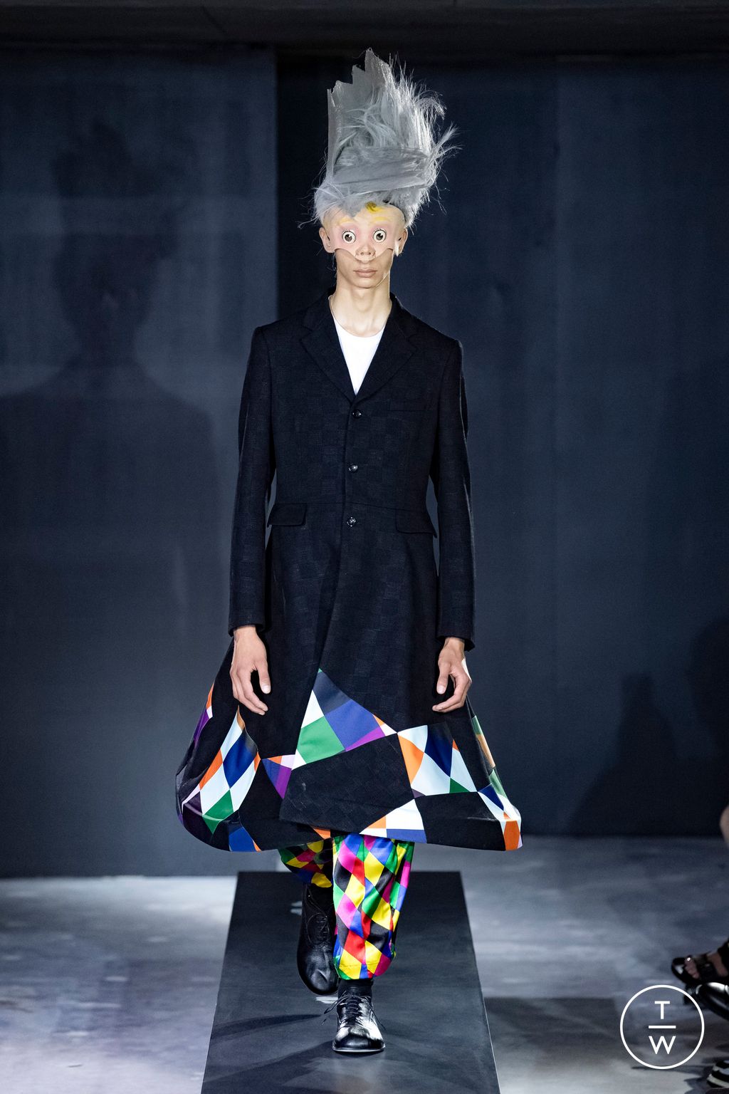 Fashion Week Paris Spring/Summer 2023 look 1 from the Comme des Garçons Homme Plus collection menswear