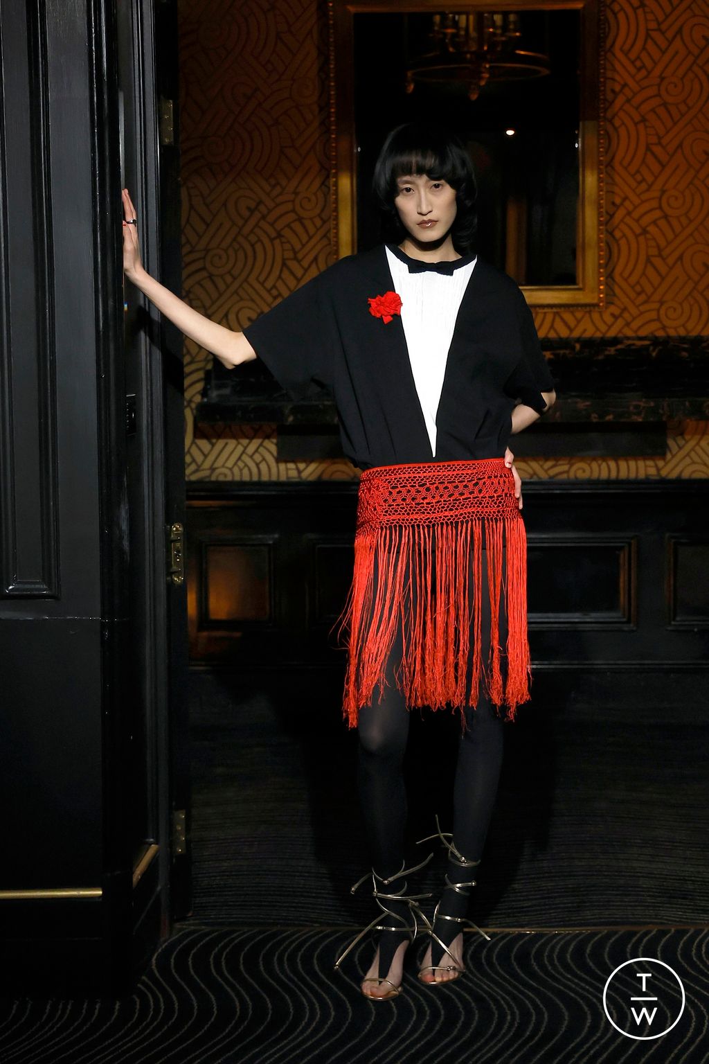 Fashion Week London Fall/Winter 2025 look 6 from the Conner Ives collection womenswear