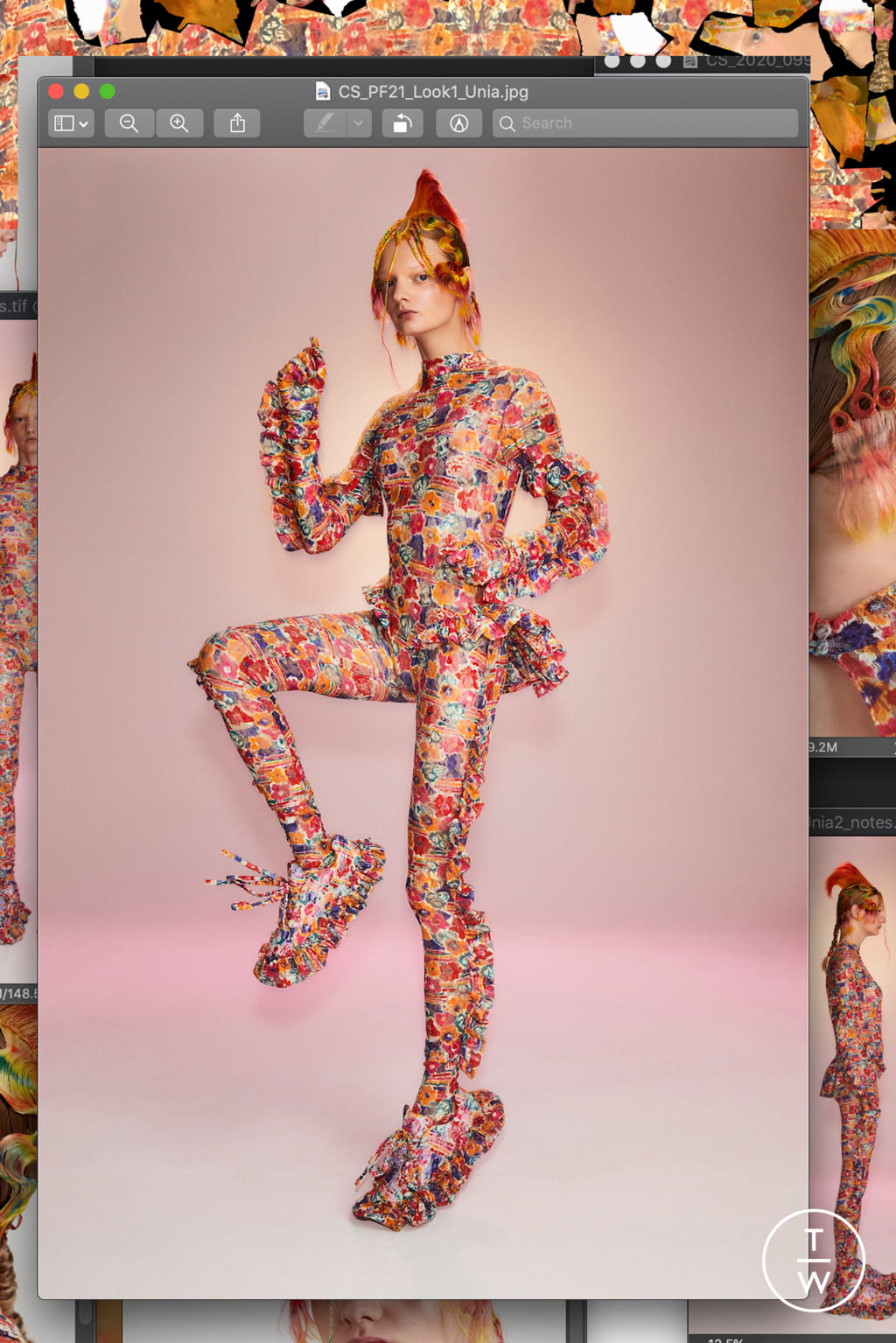 Fashion Week New York Pre-Fall 2021 look 1 de la collection Collina Strada womenswear
