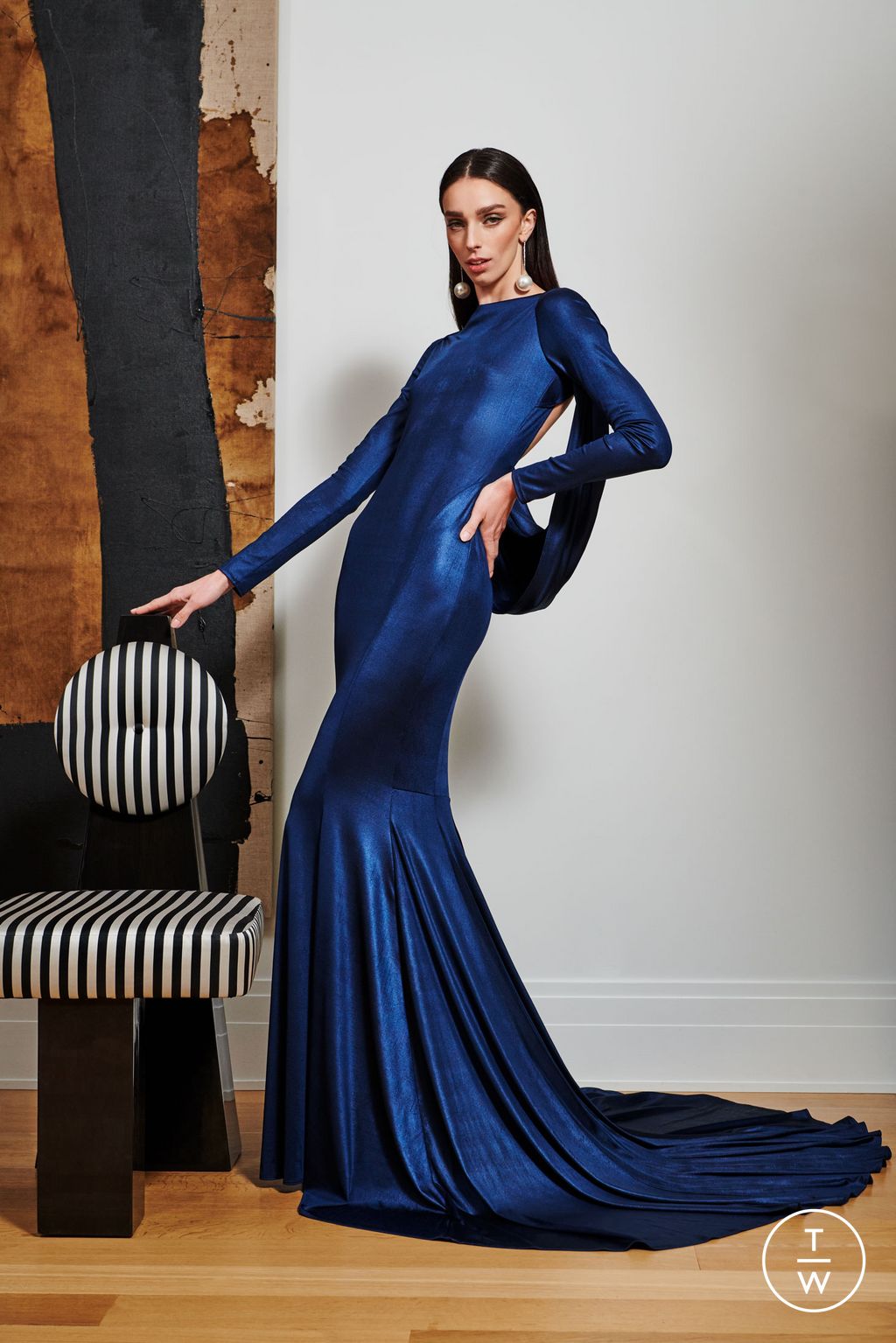 Fashion Week New York Resort 2024 look 12 from the Christian Siriano collection womenswear