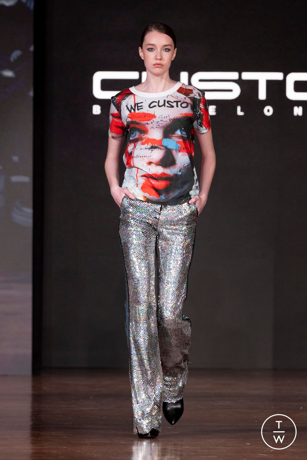 Fashion Week Milan Fall/Winter 2024 look 34 from the Custo Barcelona collection womenswear