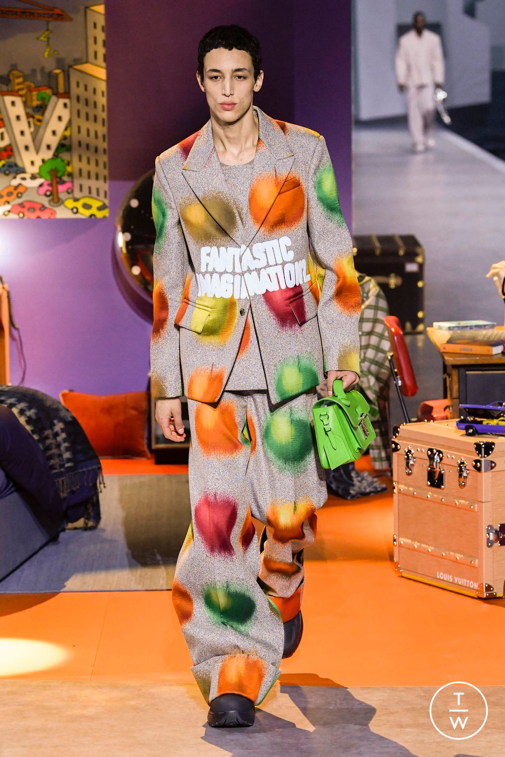 Fashion Week Paris Fall/Winter 2023 look 6 de la collection Louis Vuitton menswear
