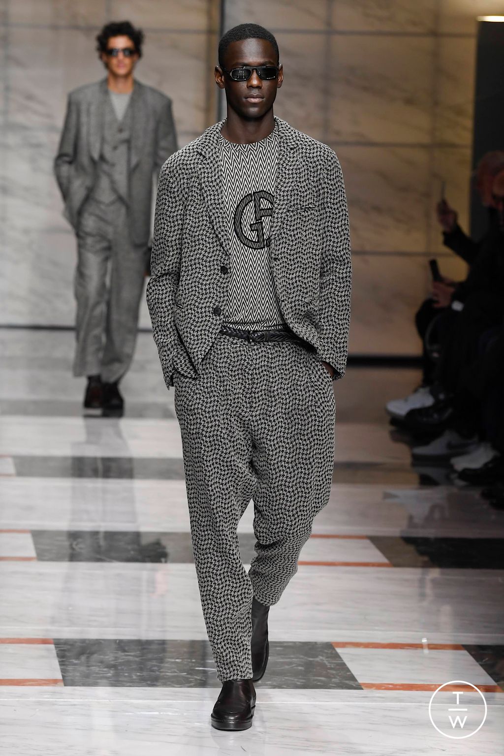 Fashion Week Milan Fall/Winter 2023 look 4 from the Giorgio Armani collection menswear