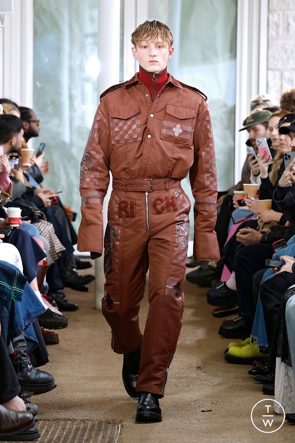 Fashion Week London Fall/Winter 2025 look 13 from the Denzil Patrick collection menswear