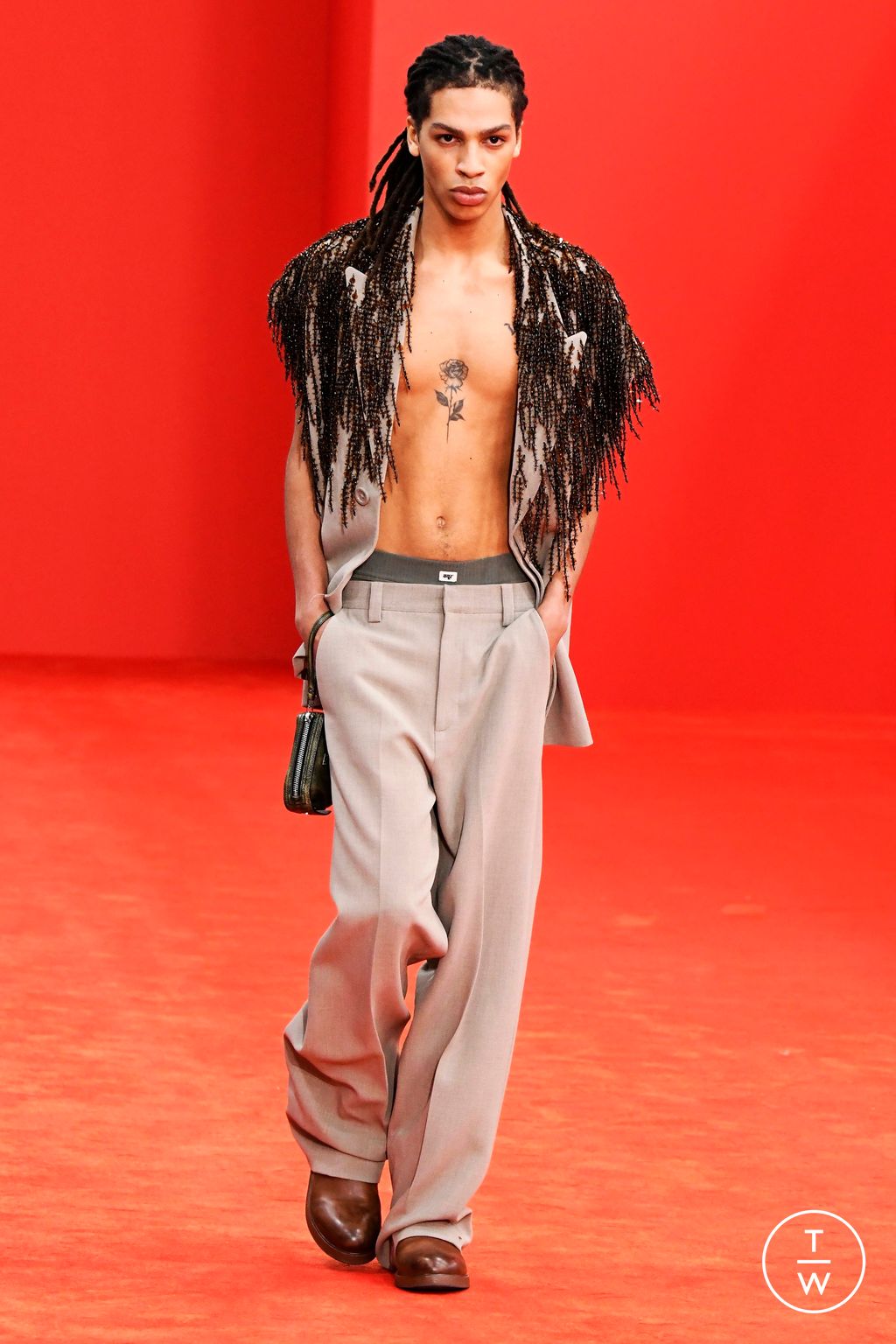 Fashion Week Milan Spring-Summer 2025 look 5 from the Dhruv-Kapoor collection menswear
