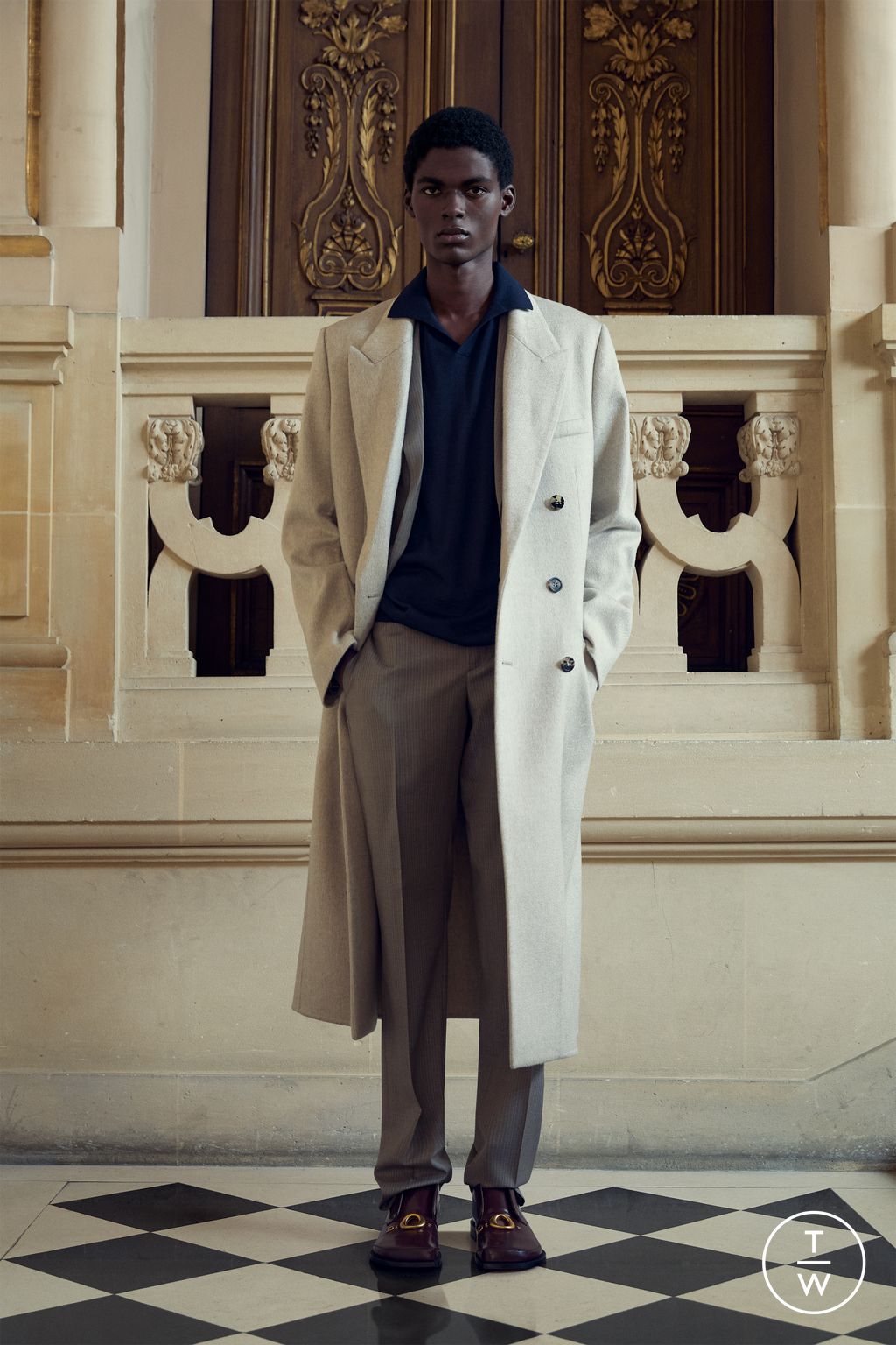 Fashion Week Paris Pre-Fall 2026 look 34 from the Dior Homme collection menswear