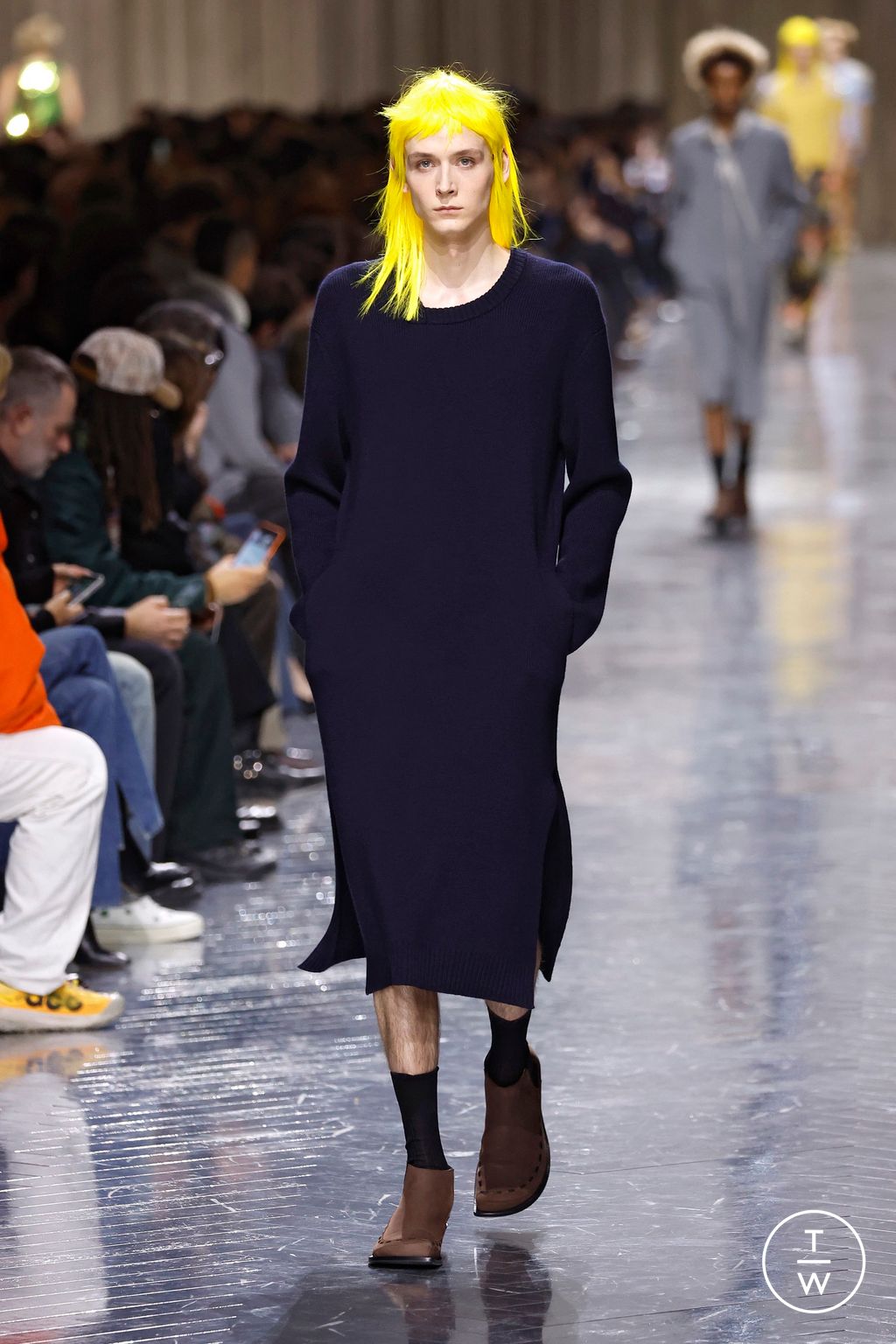 Fashion Week Paris Fall/Winter 2026 look 6 from the Dior Homme collection 男装