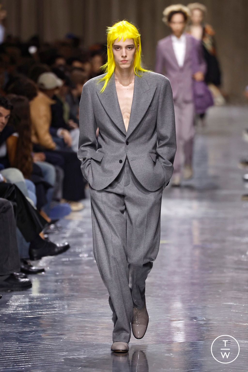 Fashion Week Paris Fall/Winter 2026 look 14 from the Dior Homme collection 男装