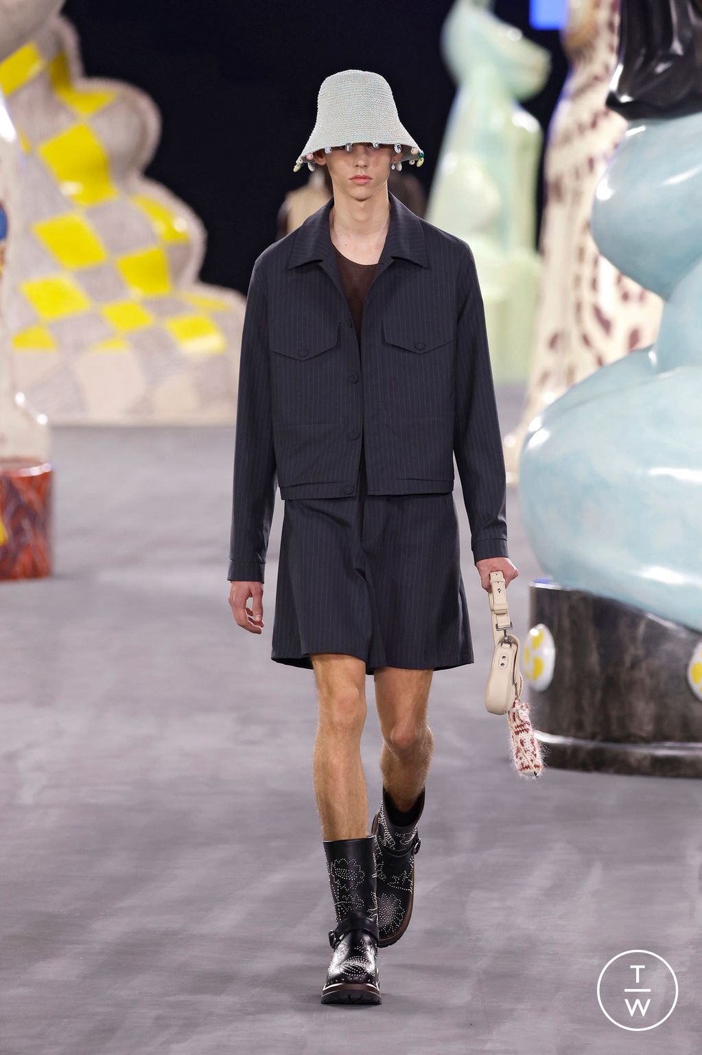 Fashion Week Paris Spring-Summer 2025 look 6 from the Dior Men collection 男装