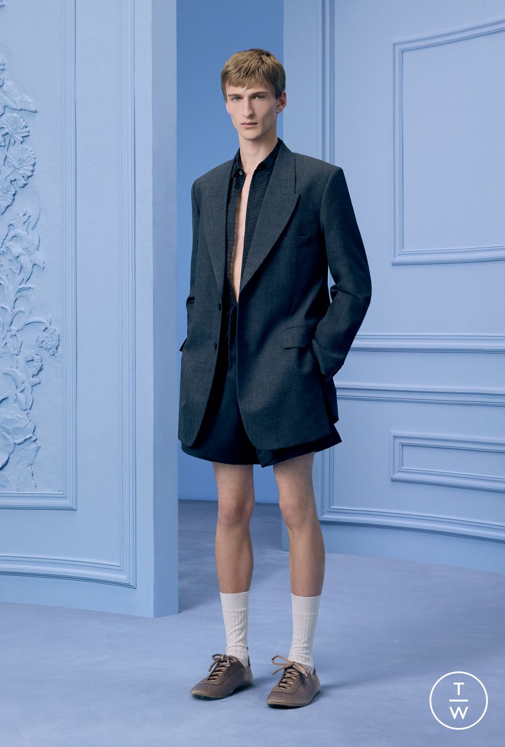 Fashion Week Paris Pre-Fall 2024 look 45 from the Dior Homme collection 男装