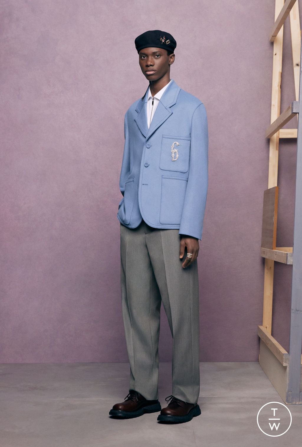 Fashion Week Paris Resort 2024 look 6 from the Dior Men collection menswear