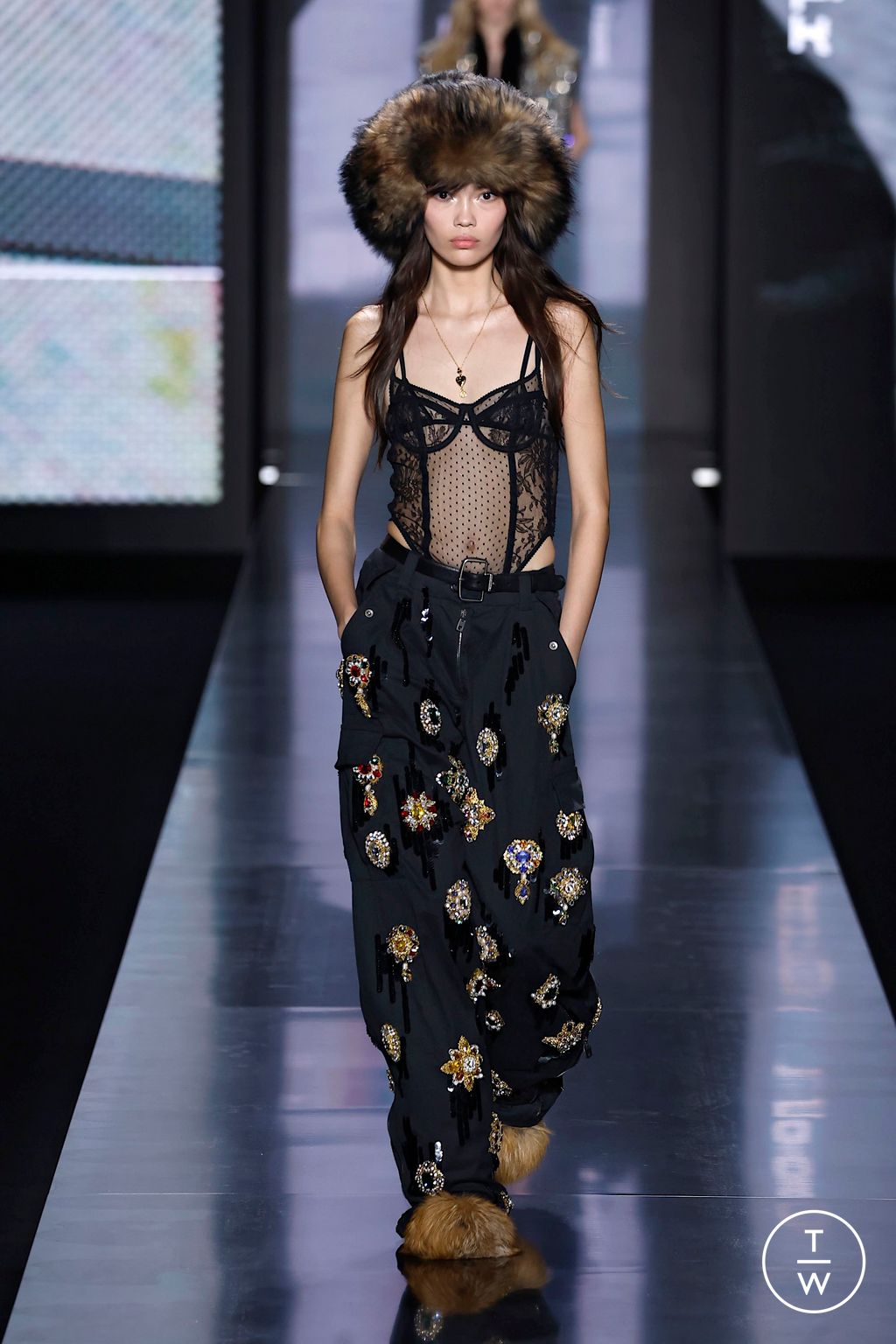 Fashion Week Milan Fall/Winter 2025 look 12 from the Dolce & Gabbana collection womenswear