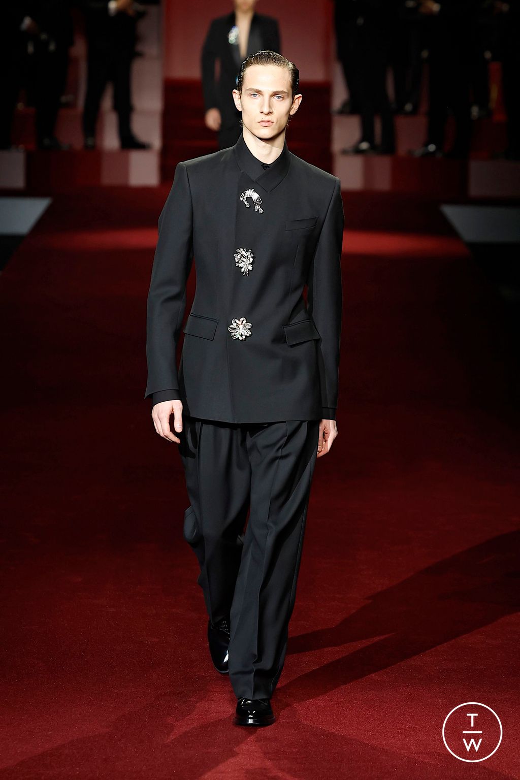 Fashion Week Milan Fall/Winter 2025 look 62 from the Dolce & Gabbana collection menswear