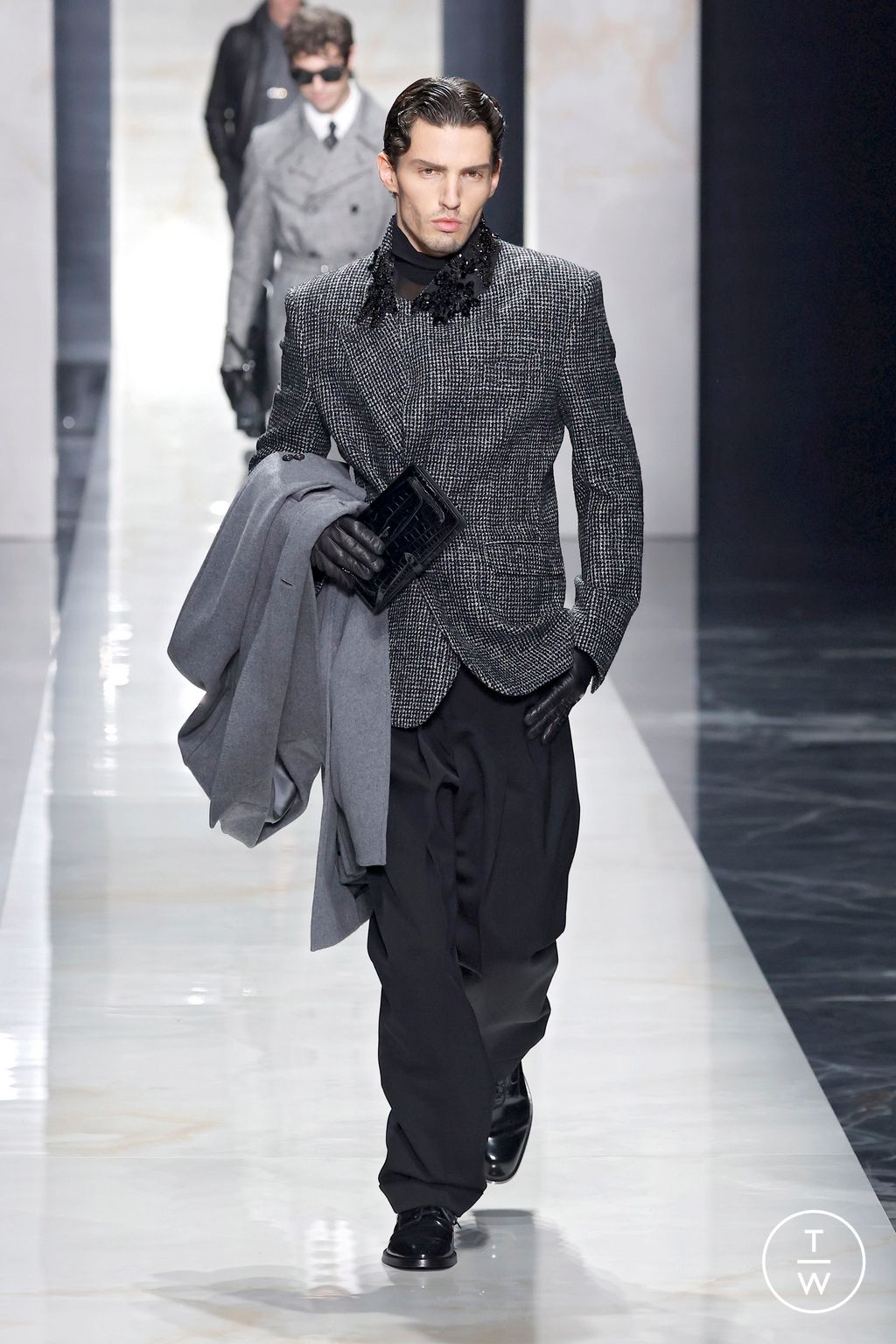 Fashion Week Milan Fall/Winter 2026 look 13 from the Dolce & Gabbana collection menswear