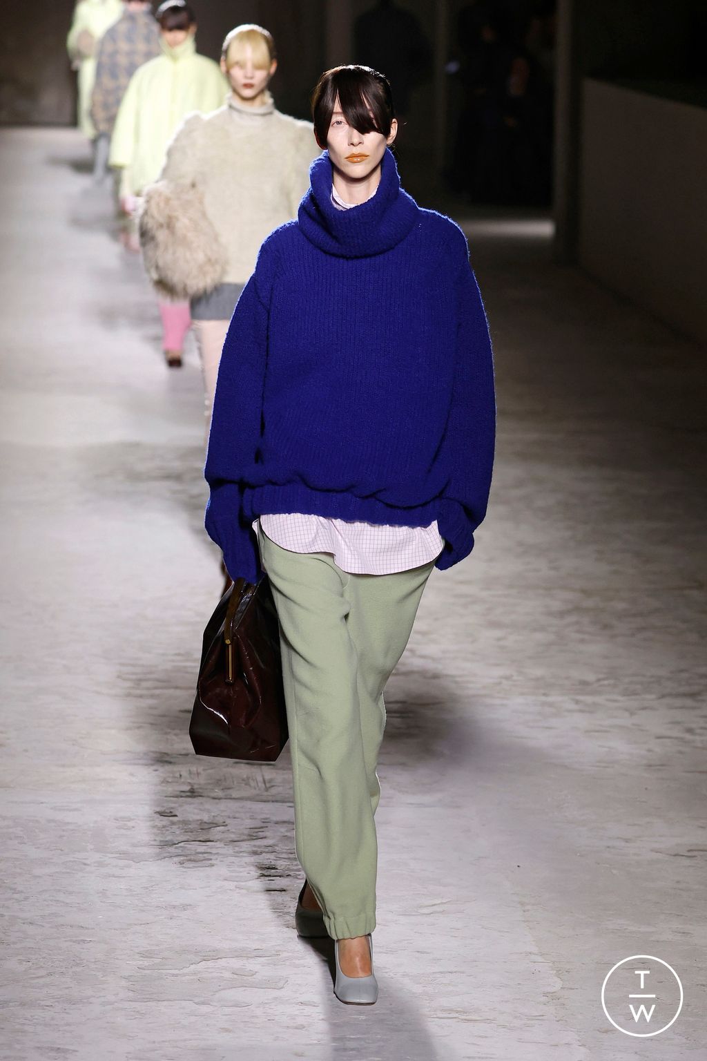 Fashion Week Paris Fall/Winter 2024 look 14 from the Dries Van Noten collection 女装