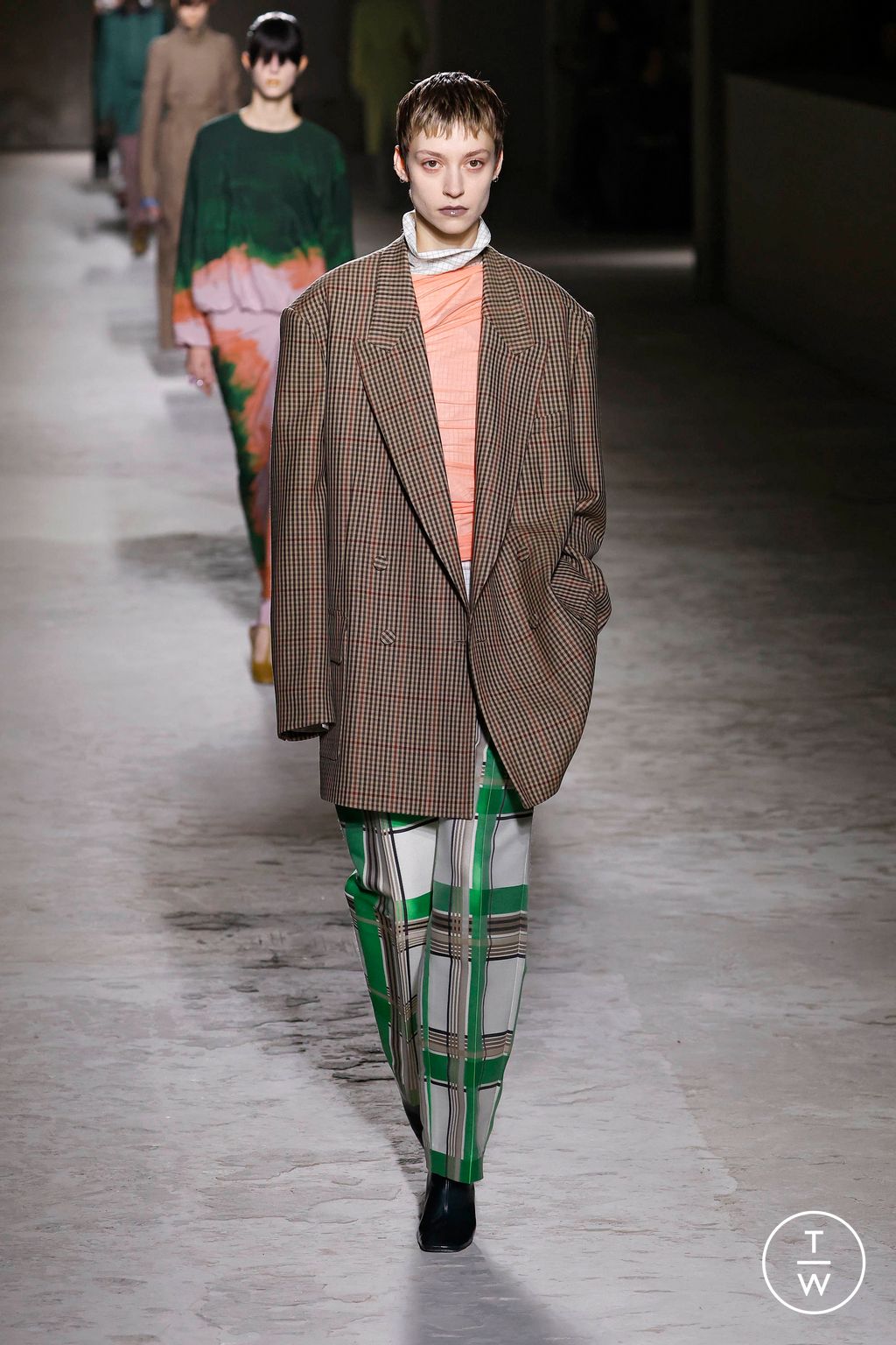 Fashion Week Paris Fall/Winter 2024 look 28 from the Dries Van Noten collection 女装