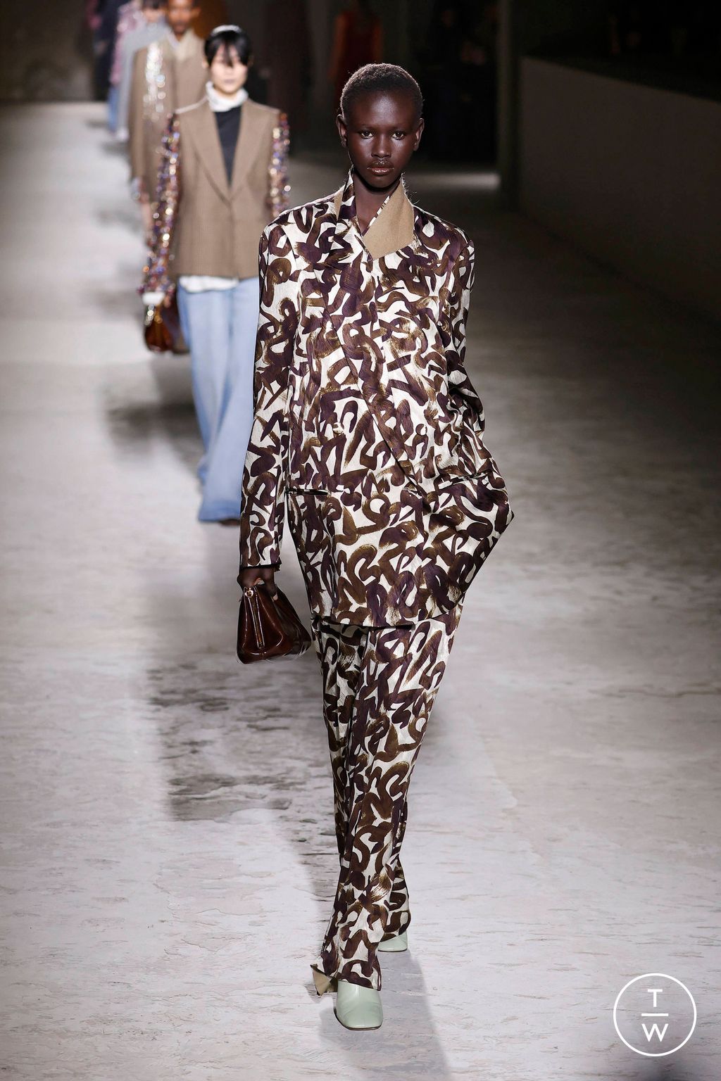 Fashion Week Paris Fall/Winter 2024 look 33 from the Dries Van Noten collection 女装