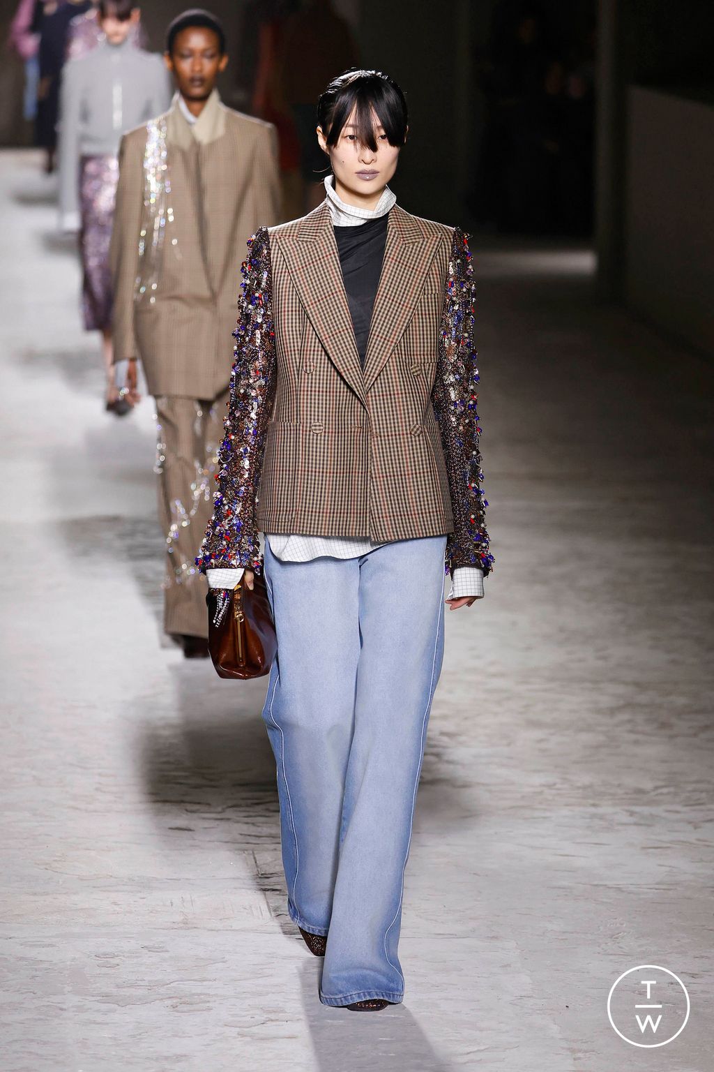 Fashion Week Paris Fall/Winter 2024 look 34 from the Dries Van Noten collection womenswear