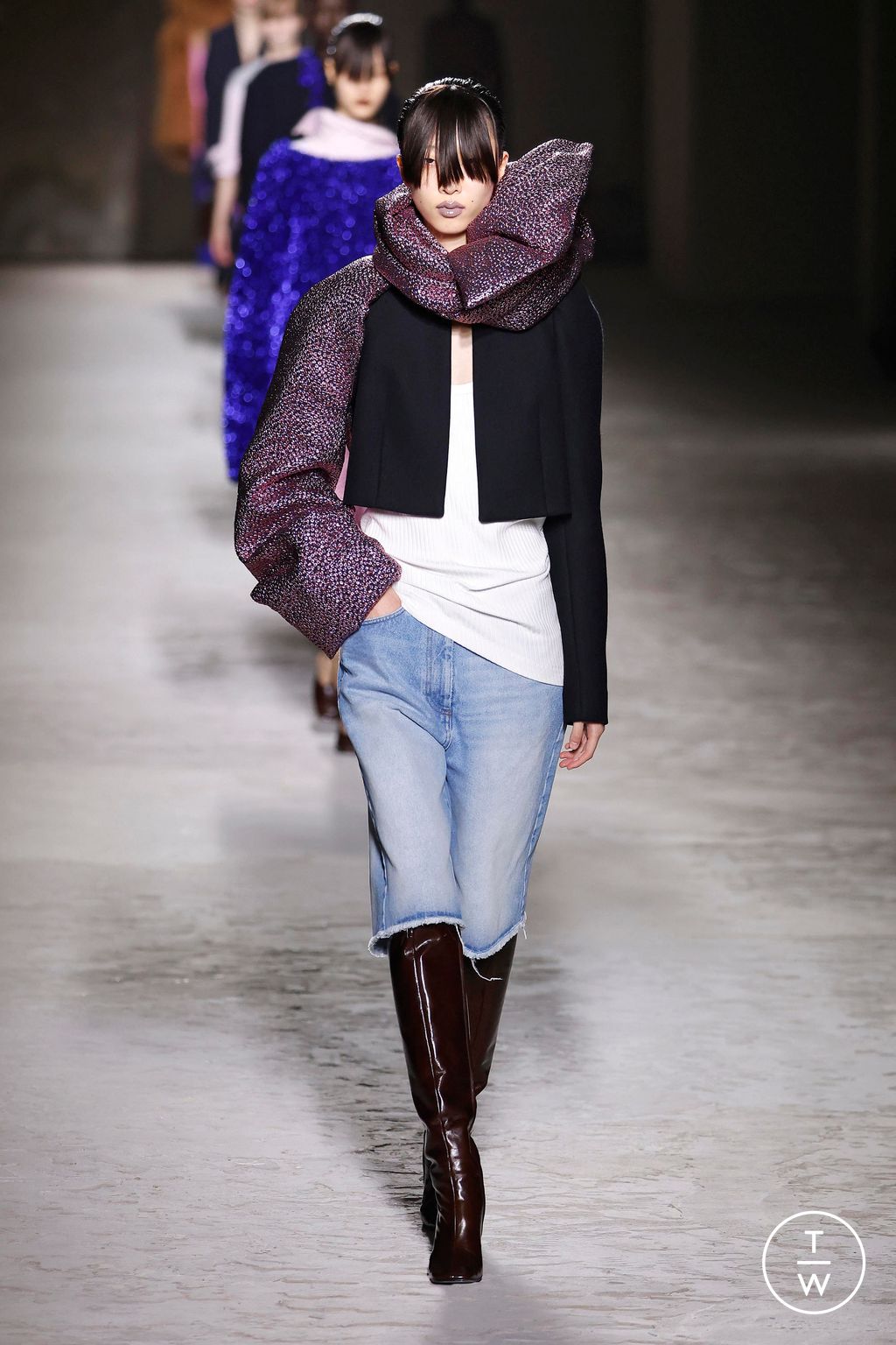 Fashion Week Paris Fall/Winter 2024 look 39 from the Dries Van Noten collection 女装