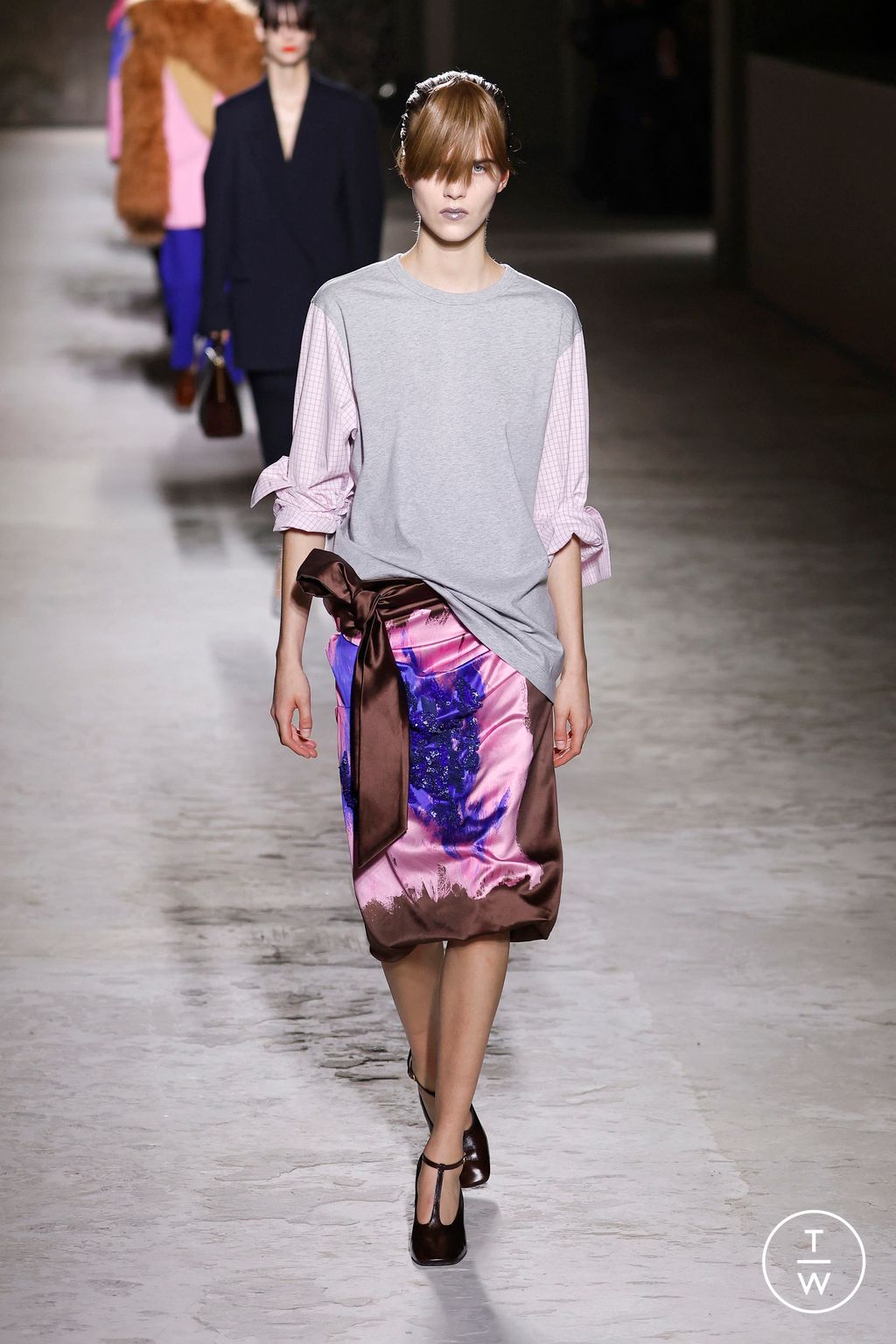 Fashion Week Paris Fall/Winter 2024 look 42 from the Dries Van Noten collection womenswear