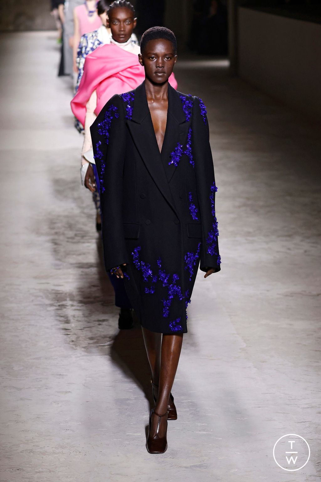 Fashion Week Paris Fall/Winter 2024 look 46 from the Dries Van Noten collection womenswear