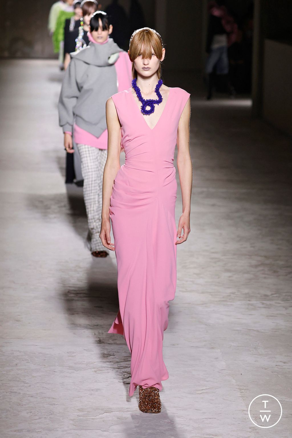 Fashion Week Paris Fall/Winter 2024 look 49 from the Dries Van Noten collection 女装