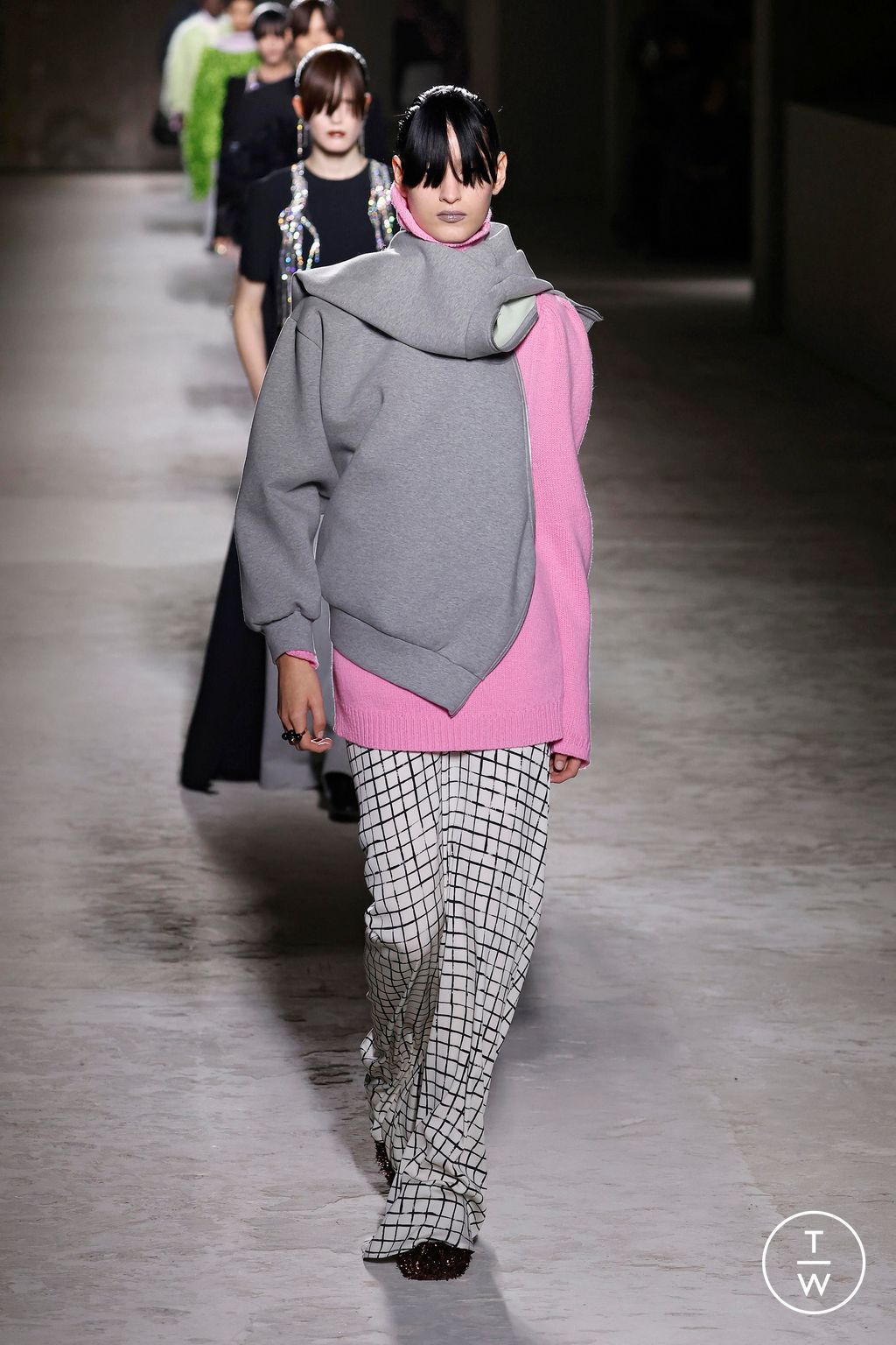 Fashion Week Paris Fall/Winter 2024 look 50 from the Dries Van Noten collection womenswear