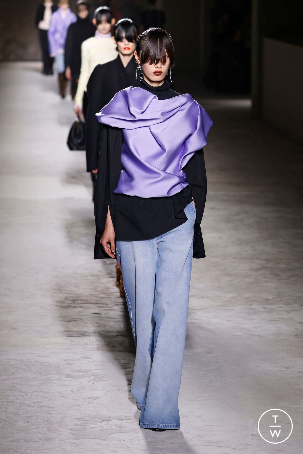 Fashion Week Paris Fall/Winter 2024 look 61 from the Dries Van Noten collection 女装